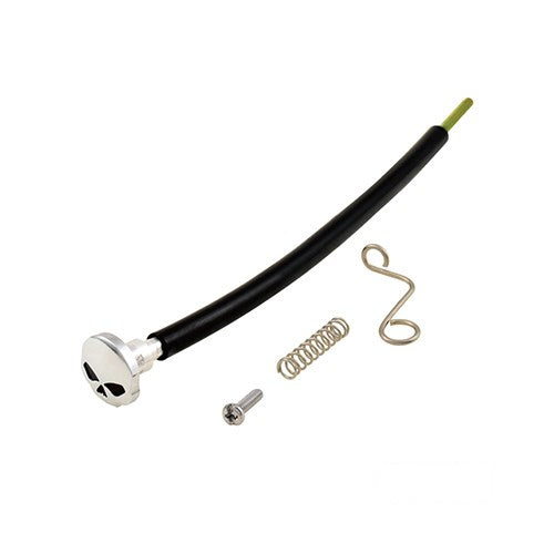 MotoTown 8 in. Flexible Idle Adjuster Screw Kit with Skull Knob - Chrome