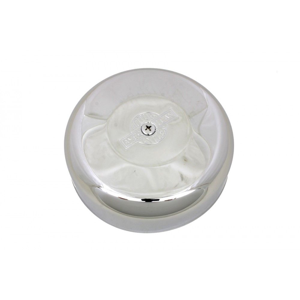 MotoTown 8 in. Logo CV Air Cleaner Cover, Center-Screw - Chrome for 1988+ XL / 1990-1999 Big Twin