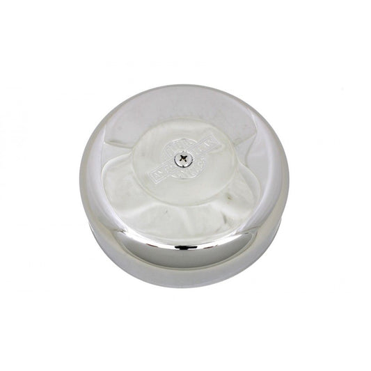 MotoTown 8 in. Logo CV Air Cleaner Cover, Center-Screw - Chrome for 1988+ XL / 1990-1999 Big Twin