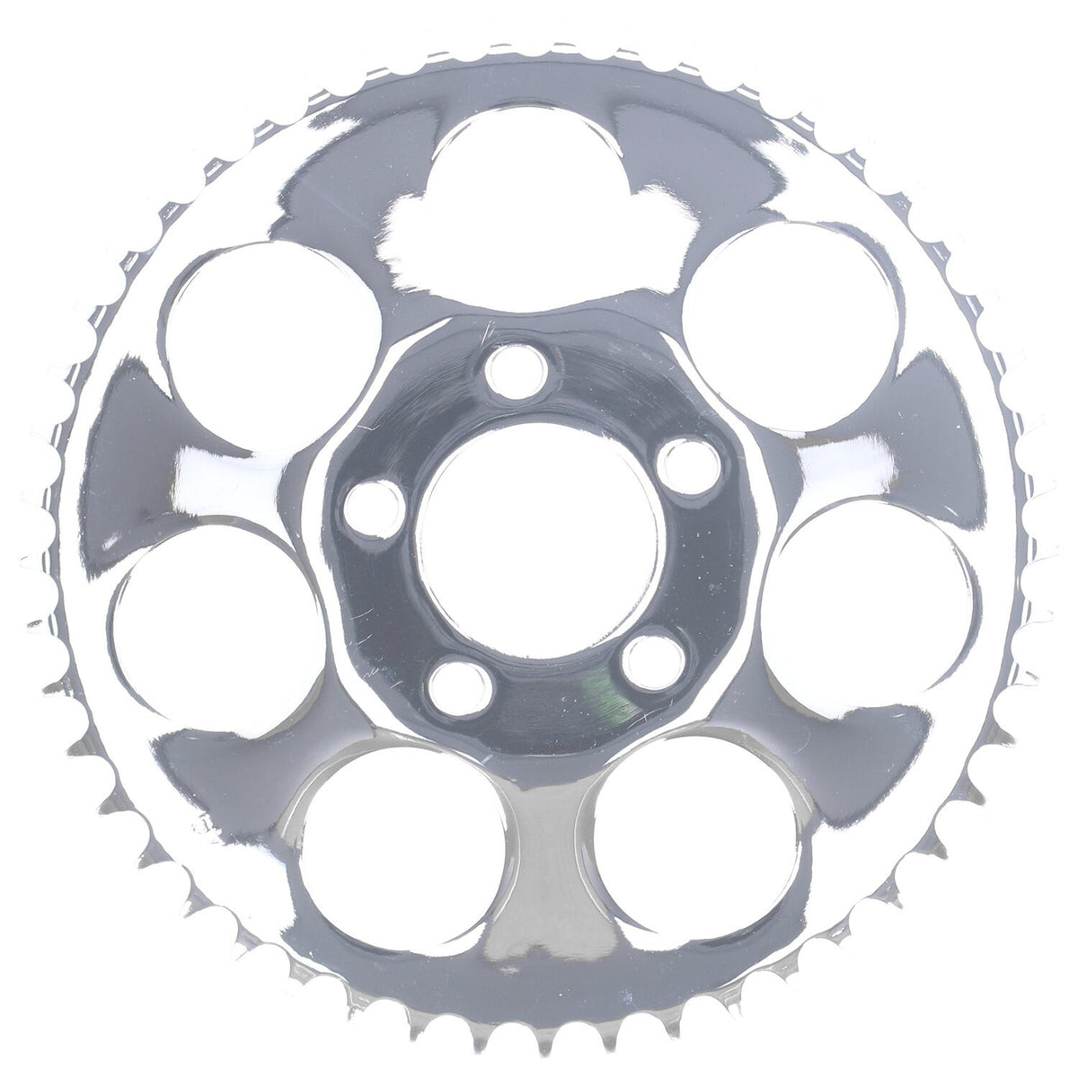 MotoTown Sprocket, Rear, Dished, 2.2 in. ID, 49-Tooth, 7-Hole, 0.23 in. Offset, Chrome for 2000-2026 Big Twin