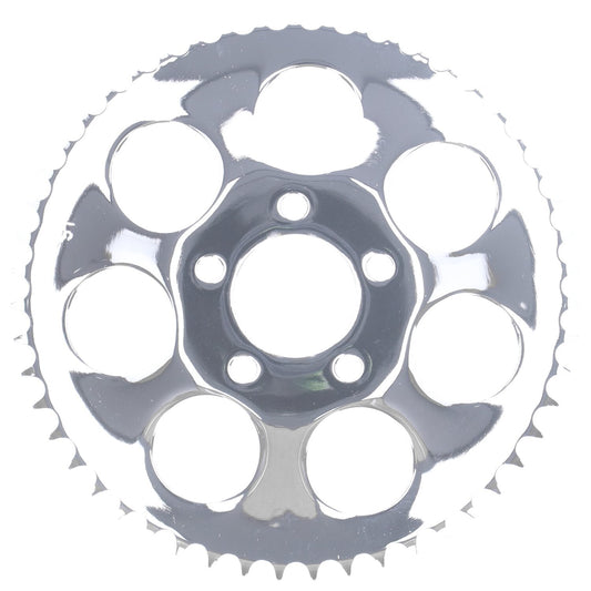 MotoTown 齒盤，後，盤型，2.2 in. ID，51 齒，7孔，0.23 in. 偏移，鍍鉻色，適用 2000-2026 Big Twin