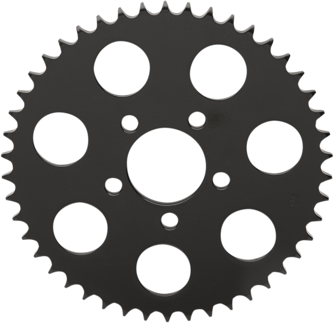 MotoTown 46-Tooth Flat 530-Chain Conversion Rear Sprocket, 2.22 in. Bore - Gloss Black