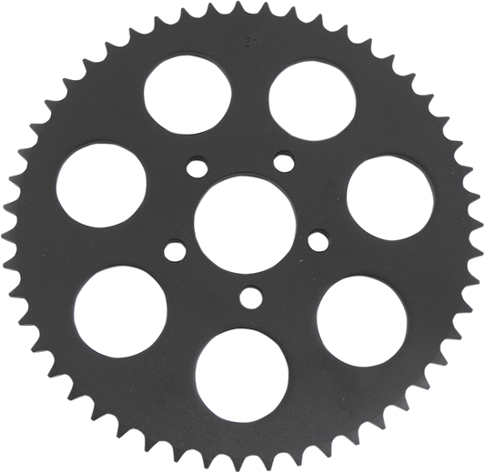 MotoTown 51-Tooth 530 Conversion Rear Sprocket - Flat, 2.220 in. Bore, 5-Bolt, Gloss Black