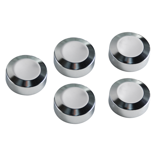 MotoTown 5-Piece 1-3/32 in. Rear Pulley/Sprocket Bolt Cover Set - Chrome, OEM 43876-04 - FG-060288