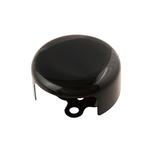 MotoTown 4-5/8 in. Smooth Round Side Horn Cover - Black for 1991-2021 Big Twin and Sportster XL