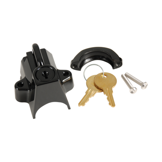 MotoTown Universal Helmet Lock for 7/8 to 1-1/4 in. Tubes - Gloss Black (FG-080103)