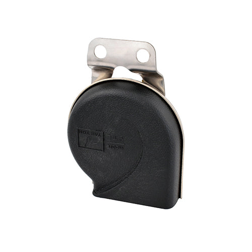 MotoTown 85 mm Marine-Style Low-Tone Horn - Black / Chrome, 12 V, 100 dB