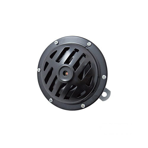 MotoTown 123 mm Springer-Style Steel Low-Tone Horn - Black, 12 V, 110 dB