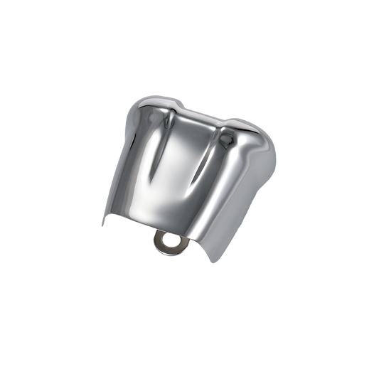 MotoTown 4-5/8 in. Waterfall-Style Steel Horn Cover - Chrome, OEM 61300523 - FG-080246