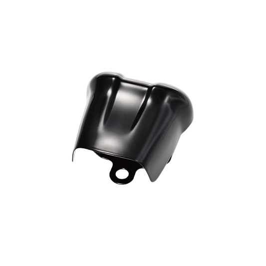 MotoTown 4-5/8 in. Waterfall-Style Steel Horn Cover - Gloss Black Powder-Coated, OEM 61300623 - FG-080247