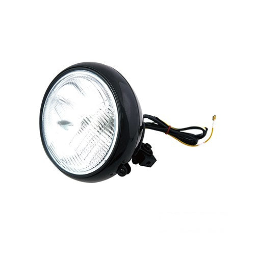 MotoTown 頭燈總成，7 in.，12 V，60/55 W，H4，底部固定座，黑色，適用 1986-2017 Softail