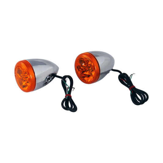 MotoTown 3 合 1 LED 方向燈組合式，鍍鉻色含琥珀色燈殼