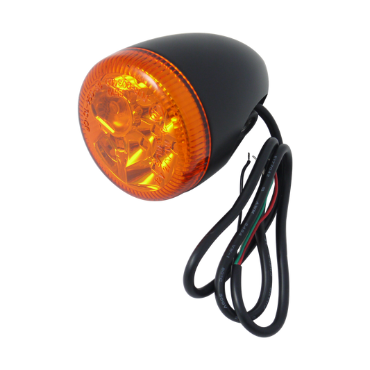 MotoTown 3 合 1 後 LED Bullet 燈一對－消光黑含琥珀色鏡片，適用 2008-2012 Sportster N 車型