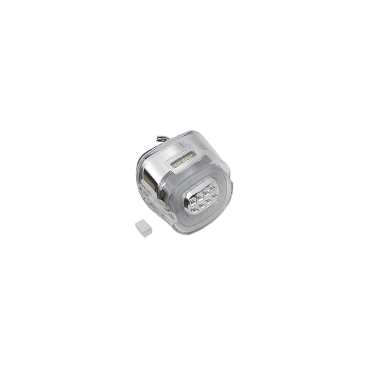 MotoTown Layback LED 尾燈總成，透明，ECE，鍍鉻色外殼