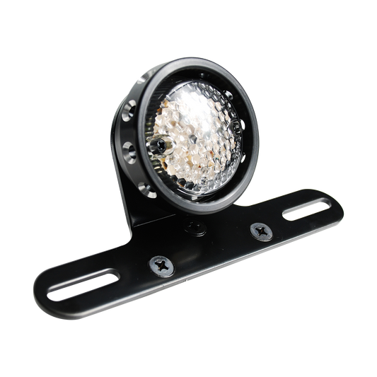MotoTown Bobber-Style LED Taillight with Bracket - Black / Red Lens (FG-090123)
