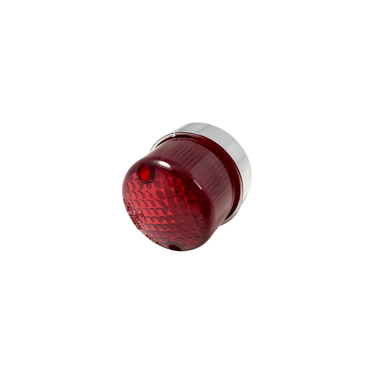 MotoTown Retro Incandescent Taillight - Chrome / Red Lens, ECE (FG-090133)