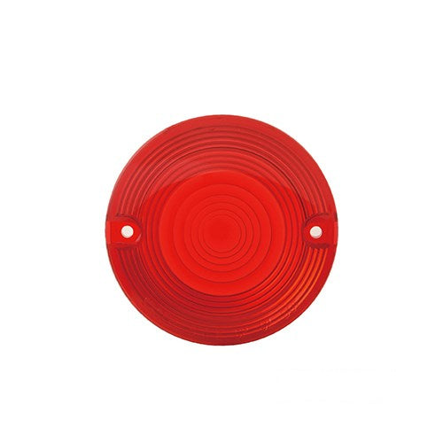 MotoTown 3-1/4 in. Flat Turn Signal Lens - Red with Blue Dot