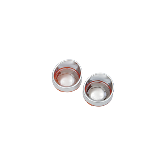 MotoTown Turn Signal Visor Bezel with Mirror-Amber Lens - Chrome (FG-090159)
