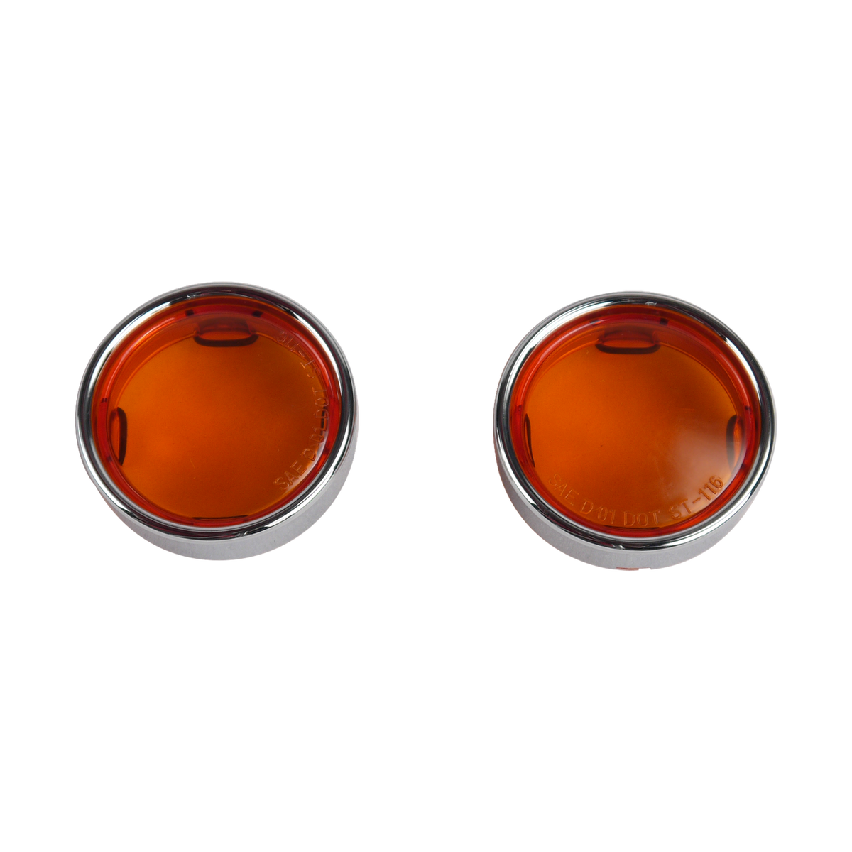 MotoTown Flat Lens With Trim Ring, Amber Lens Only, Chrome Deep Visor (FG-090163)