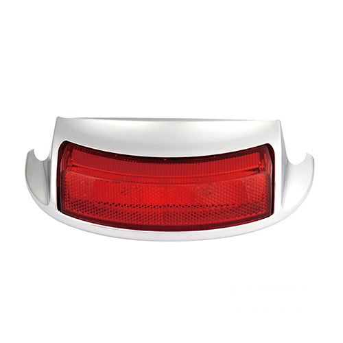 MotoTown Wide Tire FL Fender Tip Light, Rear, Red, LED, Chrome - Smoke
