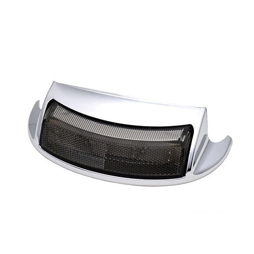 MotoTown Wide Tire FL Fender Tip Light, Rear, Smoke, LED, Chrome for 2009-2020 FLT, FLHT / C, FLHTK, FLTRU