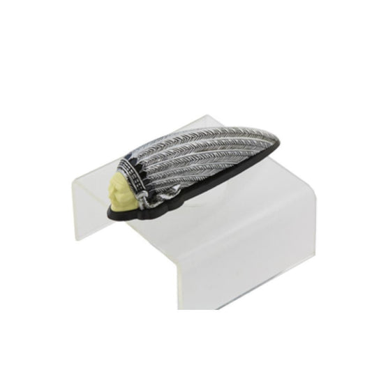 MotoTown 12 V Indian-Face Front Fender Lamp - Chrome Metal Headdress / White Face