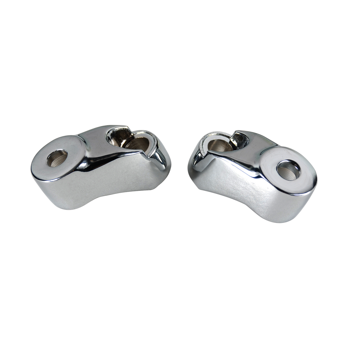 MotoTown Short Front Turn Signal Relocation Kit, 39/49 mm - Chrome for 1987-2000 FXR and 1991-2007 Dyna (FG-090223)