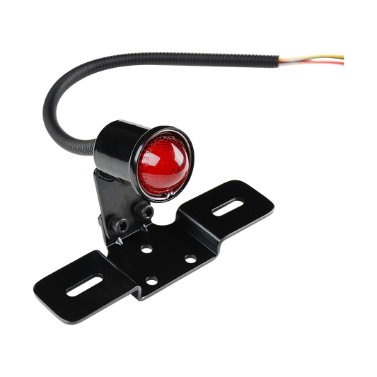 MotoTown Mini Vintage LED Taillight - Black Housing / Red Lens (FG-090266)