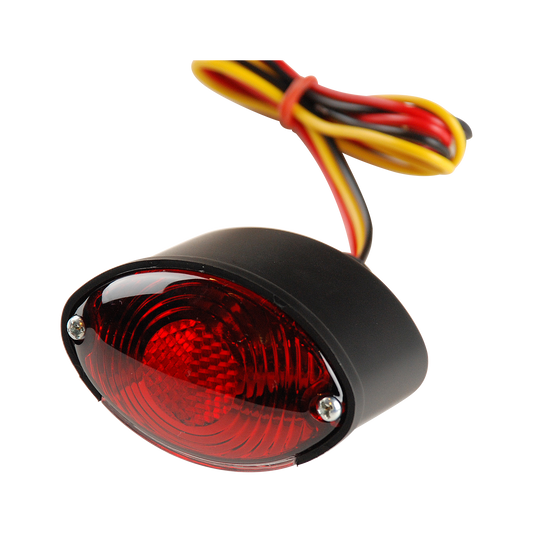 MotoTown Oval Taillight - Black Housing / Red Lens (FG-090267)