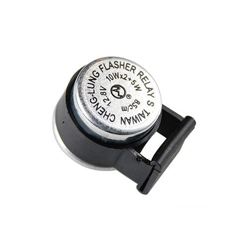 MotoTown 2-Pin 12 V Incandescent Turn Signal Flasher, 10 W - Black / Silver for Selected 1964-1995 H-D