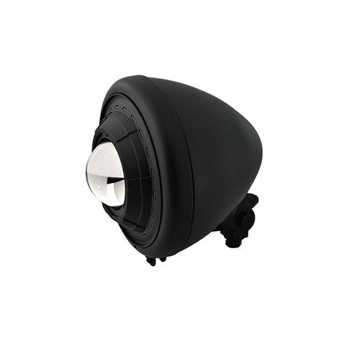 MotoTown 5.5 in. Fish-Eye Halogen Headlight with LED Position Ring - Black, ECE