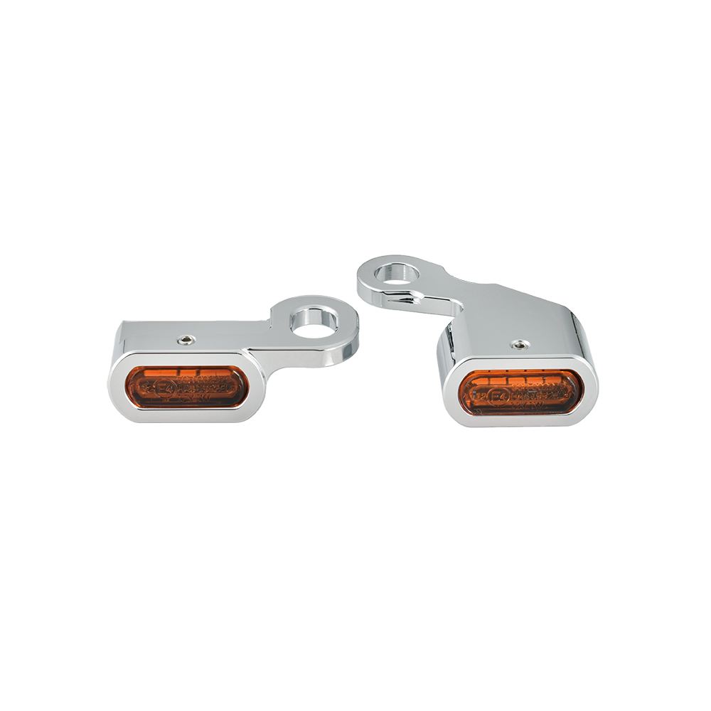 MotoTown LED 方向燈，鍍鉻色，琥珀色燈殼，適用 1996-2003 Sportster XL、1999-2017 Dyna