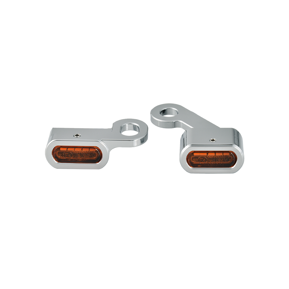 MotoTown LED Turn Signal Light, Chrome, Amber Lens for 2014-2022 XL Sportster - FG-090282
