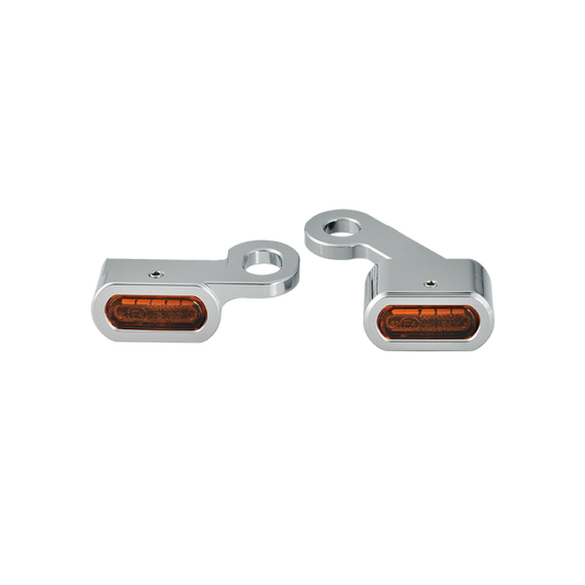 MotoTown LED Turn Signal Light, Chrome, Amber Lens for 2014-2022 XL Sportster - FG-090282
