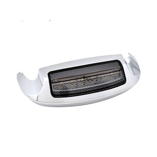 MotoTown Wide Tire FL Fender Tip Light, Front, Smoke, LED, Chrome for 2014-2020 FLHT / FLHR