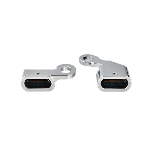 MotoTown LED Turn Signal Light, Chrome, Smoke Lens - Orange for 1996-2003 Sportster XL and 1999-2017 Dyna - FG-090310