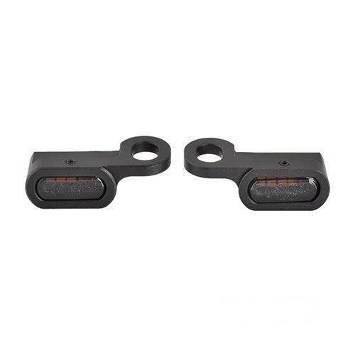MotoTown LED 方向燈，黑色，煙燻色燈殼－橘色，適用 2014-2016 FLHTC、2016-2017 FLSTFBS