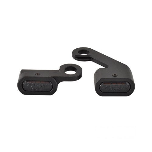 MotoTown Under-Control LED Turn Signal Pair, Smoke Lens / Amber LED - Black for Cable-Clutch Big Twin