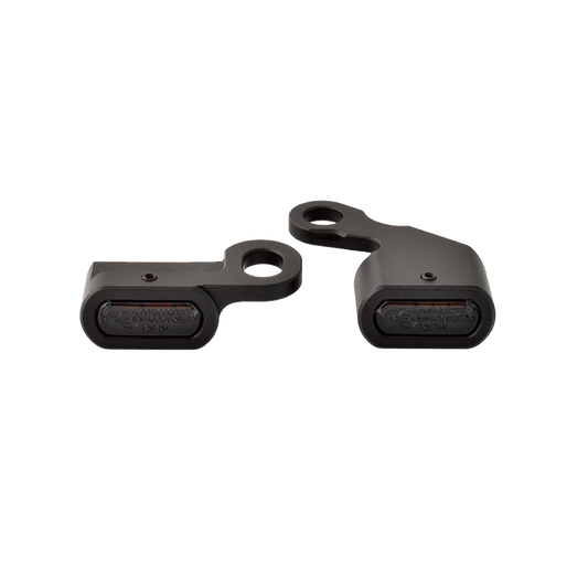MotoTown Handlebar LED Turn Signal Pair - Black with Smoke Lenses, 1996-2017 Models - Orange - FG-090314