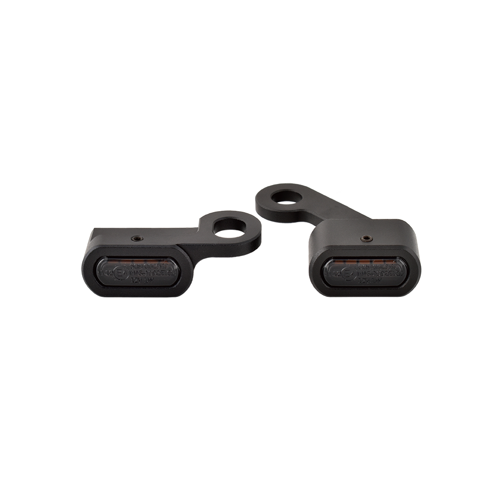 MotoTown Under-Handlebar LED Turn Signal Pair - Black / Smoke for 2014-2021 Sportster XL - FG-090315