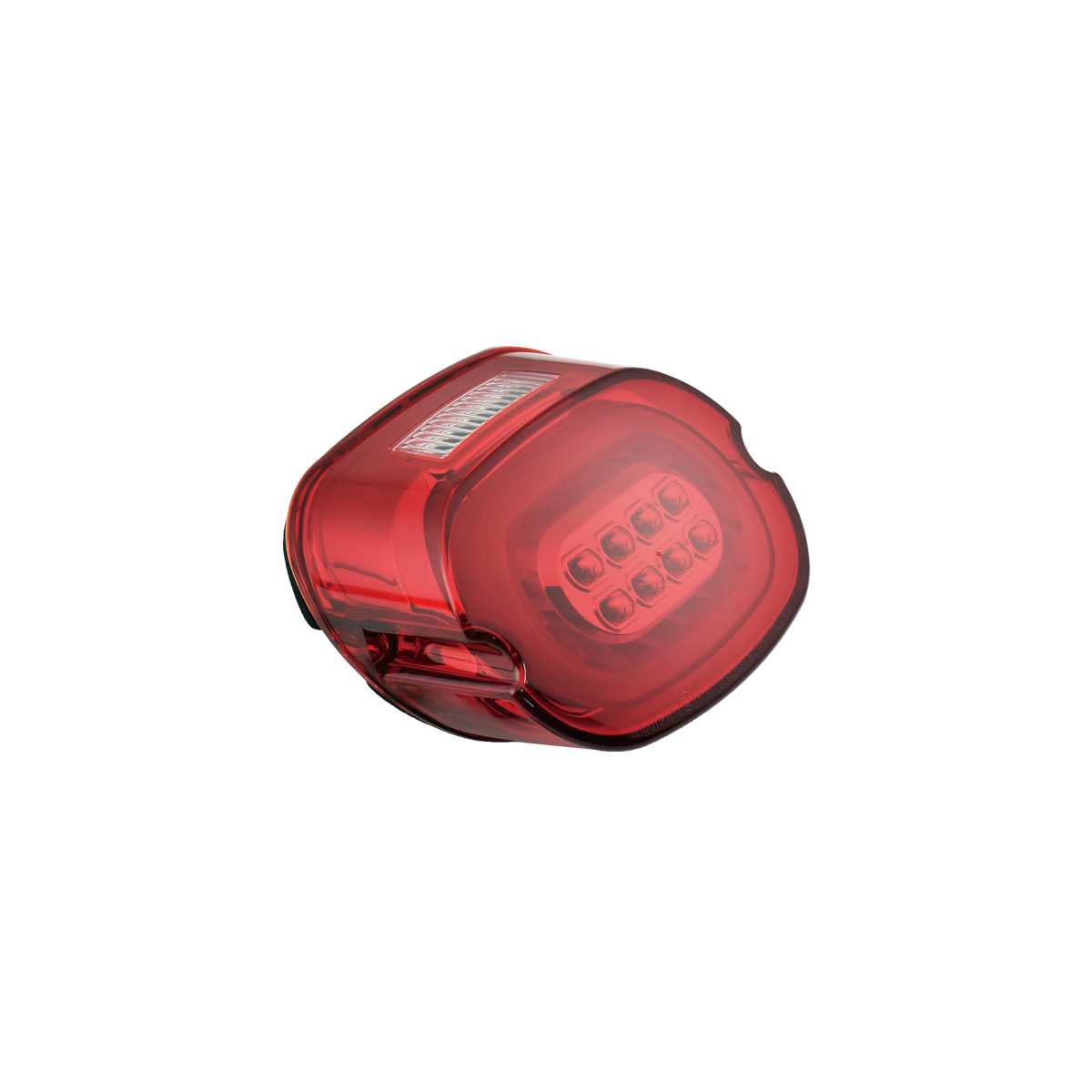 MotoTown Layback Taillight with Integrated LED Turn Signals - Red Lens / Chrome Base for 1999-2013 FL / FX / XL - FG-090316
