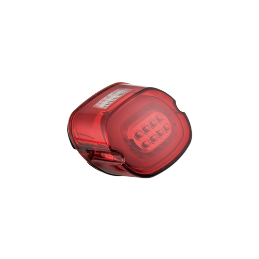 MotoTown Layback Taillight with Integrated LED Turn Signals - Red Lens / Chrome Base for 1999-2013 FL / FX / XL - FG-090316