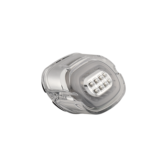 MotoTown All-Chrome Layback Taillight with Integrated LED Turn Signals for 1999-2013 FL / FX / XL - FG-090317