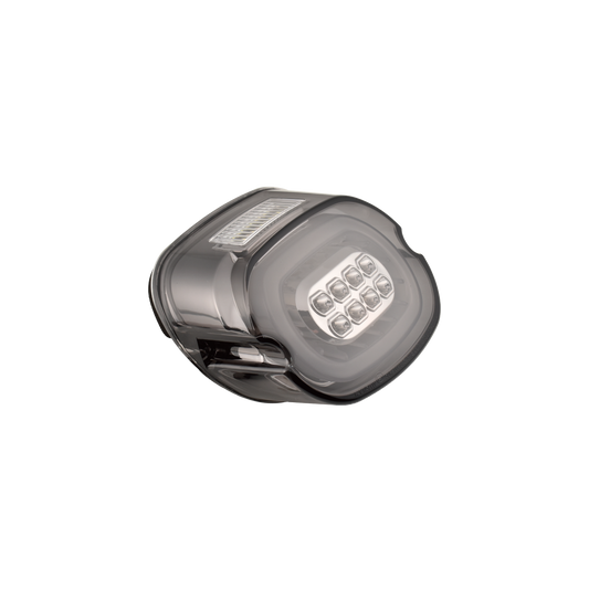 MotoTown Layback Taillight with Integrated LED Turn Signals - Smoke Lens / Chrome Base for 1999-2013 FL / FX / XL - FG-090318