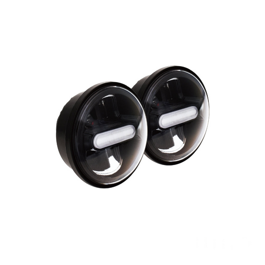 MotoTown 4 in. Reflector LED Auxiliary Lamp Pair - Black, OEM 68000253