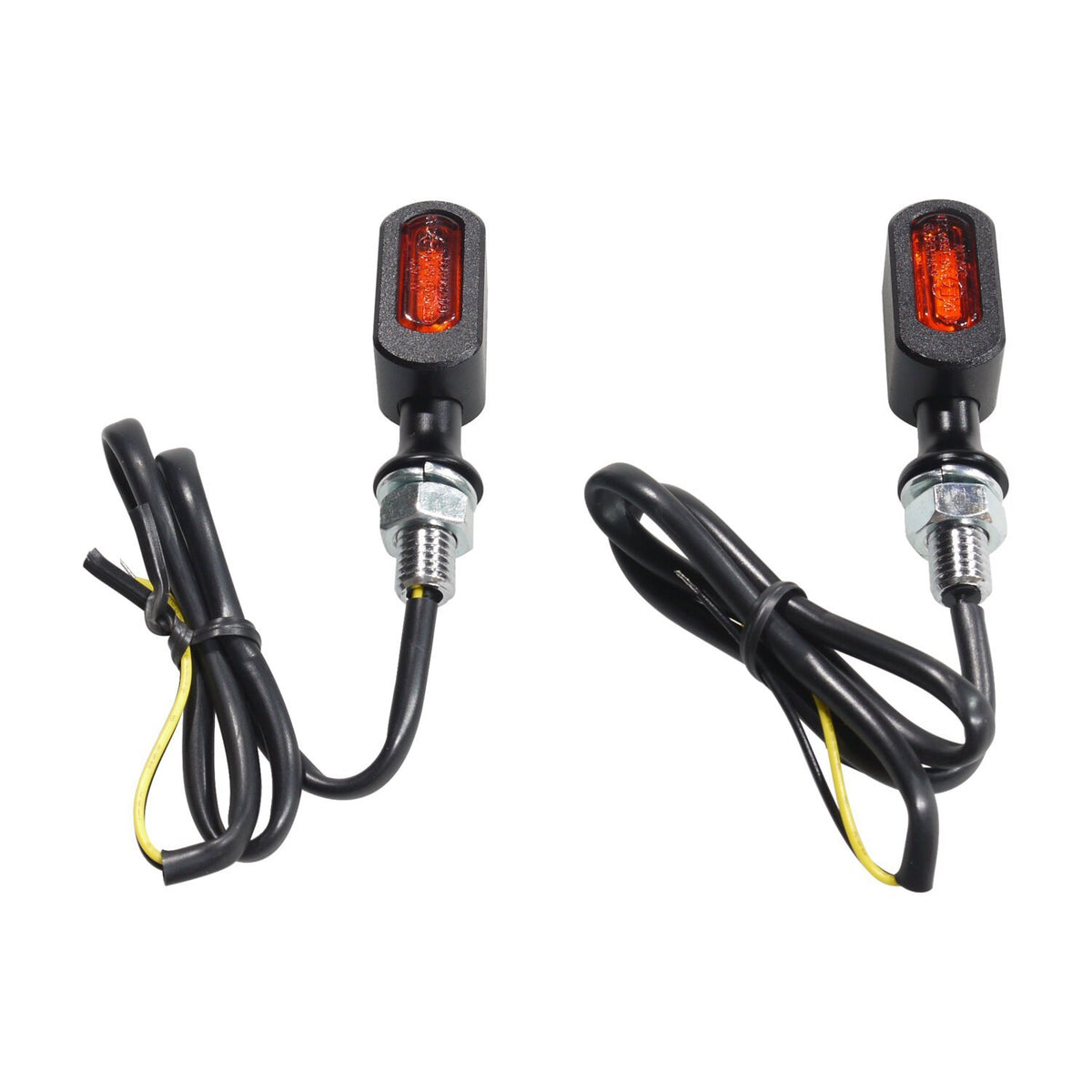 MotoTown 迷你 Block LED 前方向燈組－黑色含琥珀色鏡片