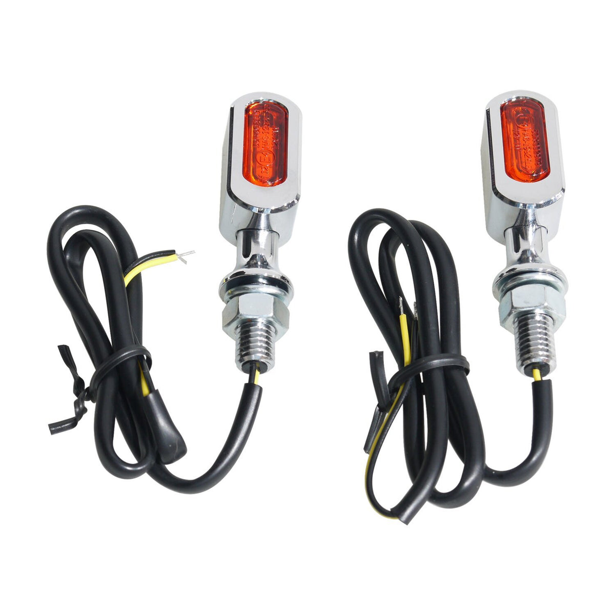 MotoTown 迷你 Block LED 前方向燈組－鍍鉻色含琥珀色鏡片
