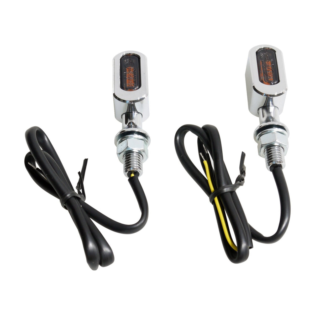 MotoTown 迷你 Block LED 前方向燈組－鍍鉻色含煙燻色鏡片