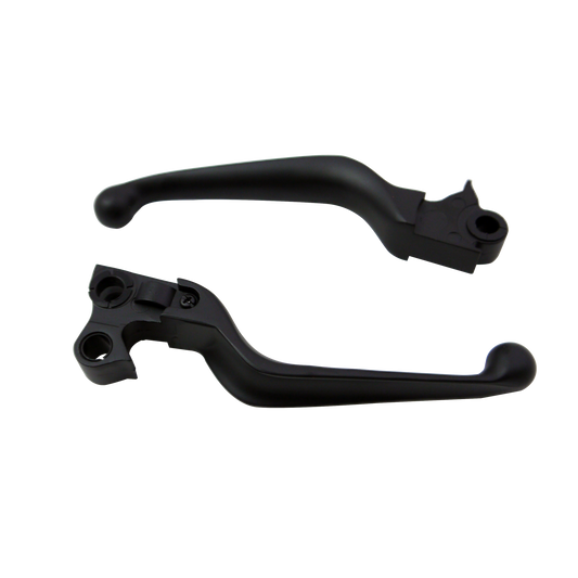 MotoTown Wide-Blade Smooth Brake and Clutch Lever Pair - Black - FG-100006