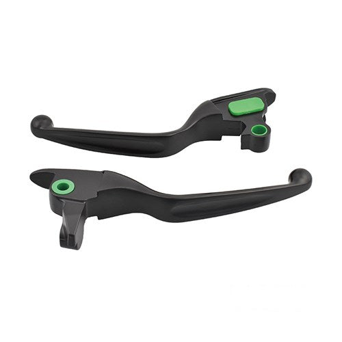MotoTown Wide-Blade Smooth Brake and Clutch Lever Pair - Matte Black for 2008-2013 Touring